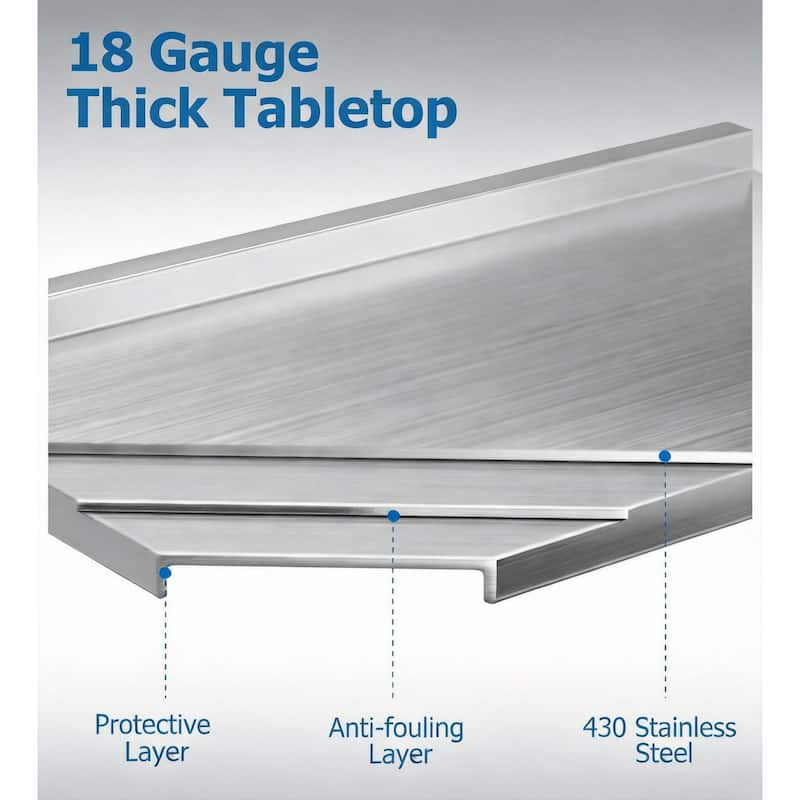 Heavy Duty Stainless Steel Work Table, with Backsplash