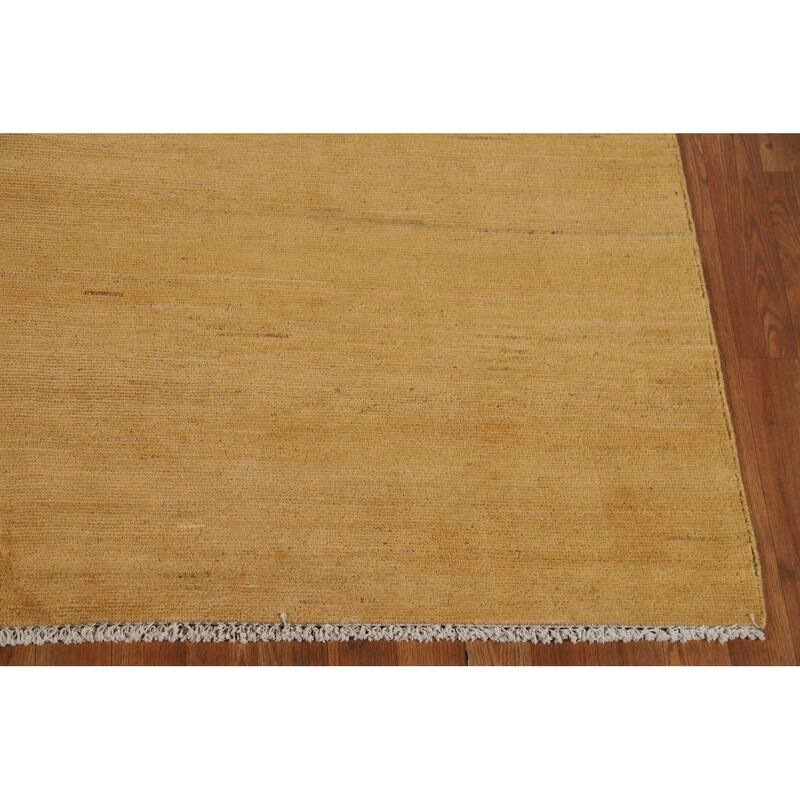 Yellow Gabbeh Modern Area Rug Handmade Wool Carpet - 6'7"x 9'2"