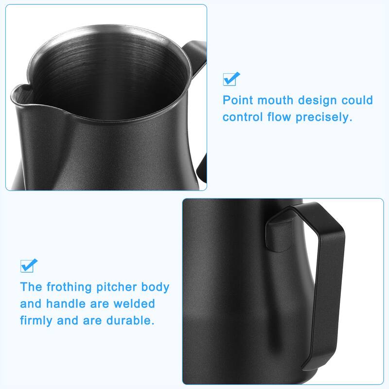 Milk Frothing Pitcher, 12oz/350ml with Handle for Home Cafe