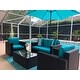 Kinbor 4-piece Outdoor Patio Furniture Set Wicker Chat Set Sectional Sofa w/ Cushions