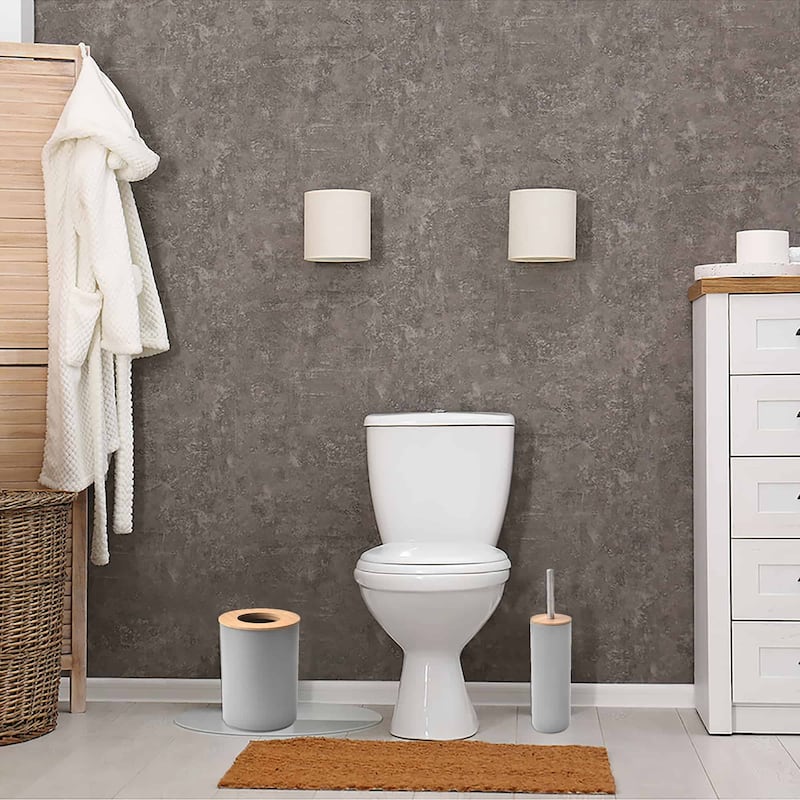 Grey Padang Bathroom Accessory Set 7-Pieces Bamboo