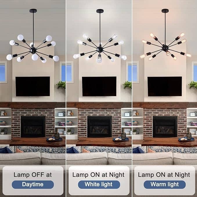 10-Light 23.54-inch Sputnik Chandelier Light for Kitchen Island Study