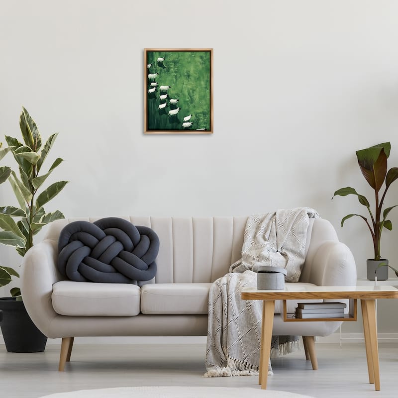Stupell Wandering Sheep Abstraction Framed Floater Canvas Wall Art Design By Arlington Prints