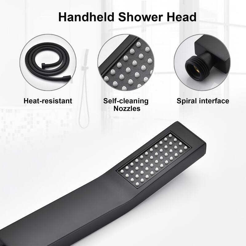 Shower Faucets Sets Complete Shower System 16 Inches Rain Shower Head with Handheld Shower Valve