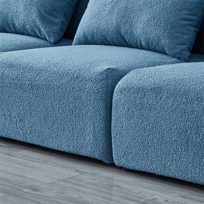 Living Room Furniture Three Seat Lazy Sofa Teddy Fabric