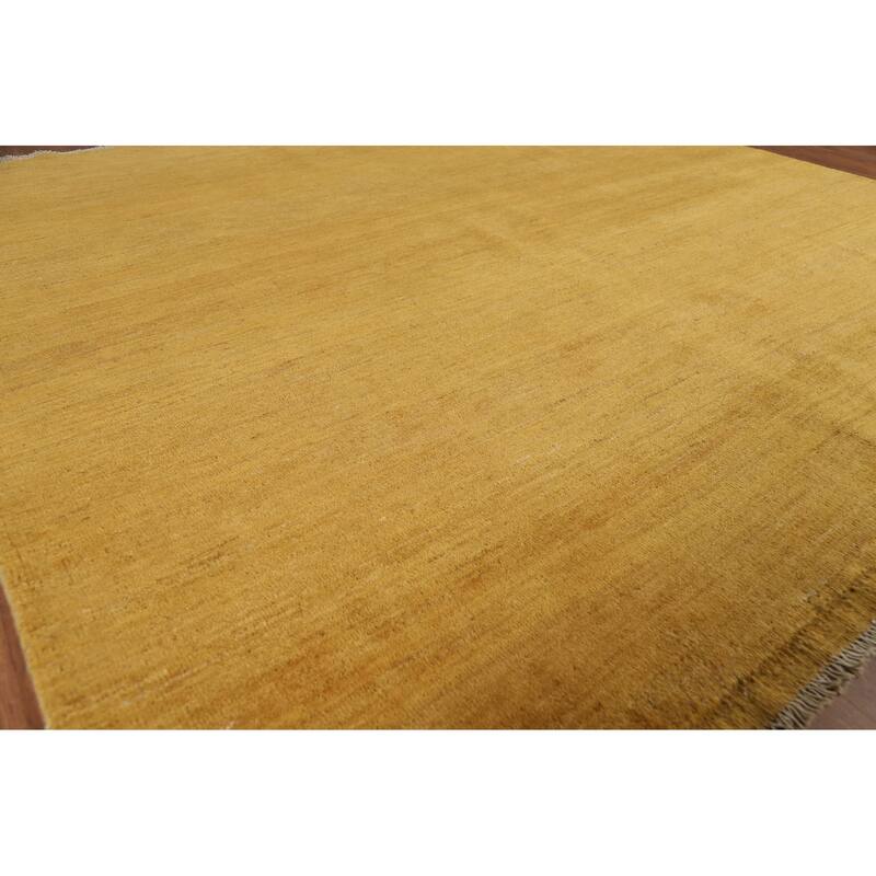 Yellow Gabbeh Oriental Square Area Rug Handmade Wool Carpet - 6'7" x 6'8"