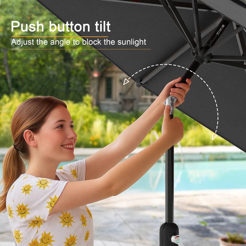 LIVOOSUN 9ft Patio Umbrella Outdoor Table Umbrella with Tilt and Crank
