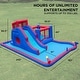 preview thumbnail 2 of 4, Sunny & Fun 2-in-1 Bounce & Blast Inflatable Water Slide Park & Bounce House with Air Pump - Blue
