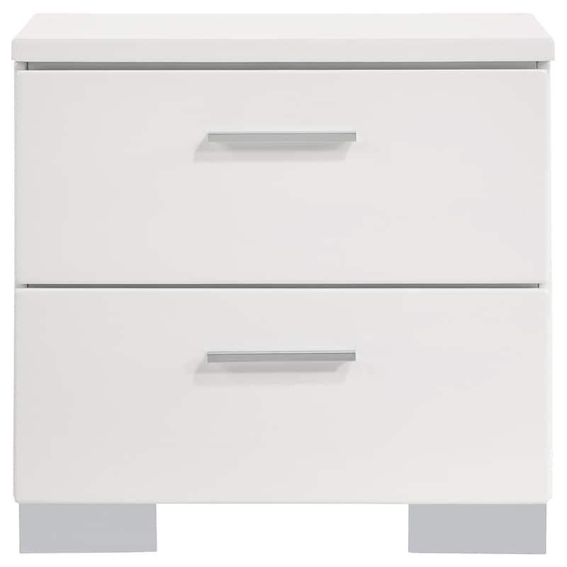 Felicity Glam Panel Bedroom Set Glossy White