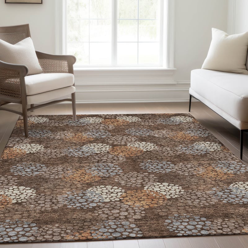 Premium Washable Super Soft Contemporary Clusters Mayfield Rug