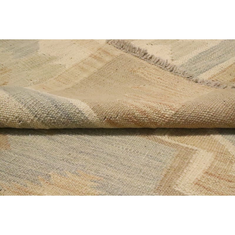Hand Woven Oriental 100% Wool Carpet Southwestern Tribal Greys & Charcoal Kilim Area Rug - 9' 1'' X 5' 8''
