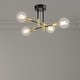 preview thumbnail 2 of 7, Maxax 4 - Light Sputnik Modern Linear Chandelier with Wrought Iron Accents