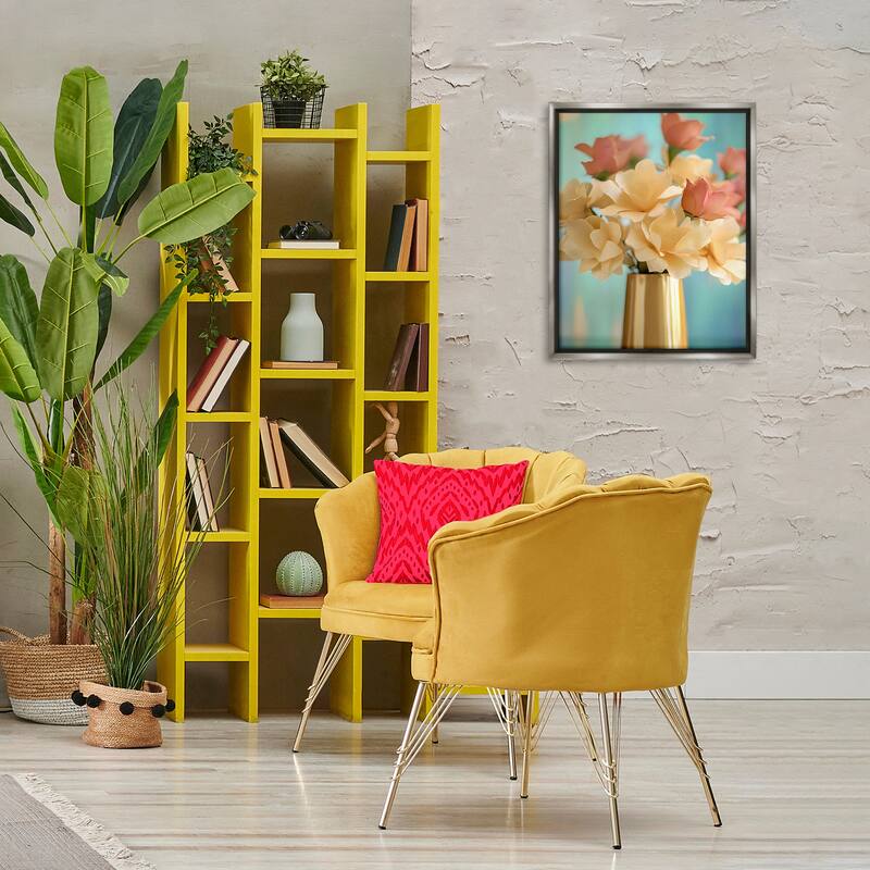 Stupell Modern Day Floral Bouquet Framed Floater Canvas Wall Art Design By Franklyn Gregory