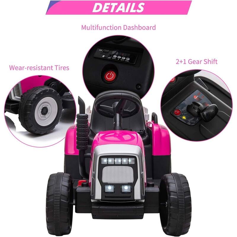 12V Ride on Tractor with Trailer & Remote Control