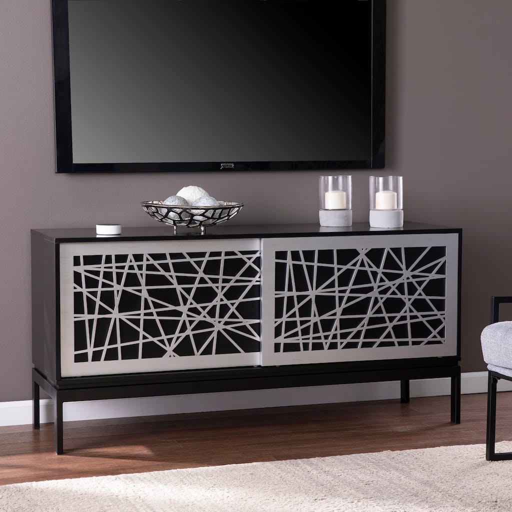 SEI Furniture Albers Contemporary Black Wood Media TV Stand for TV's up to 54"