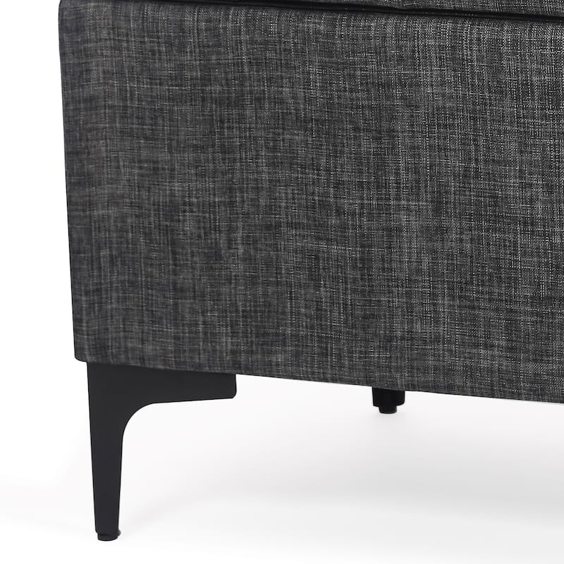 Adeco 31.5" Storage Ottoman Bench with Metal Legs
