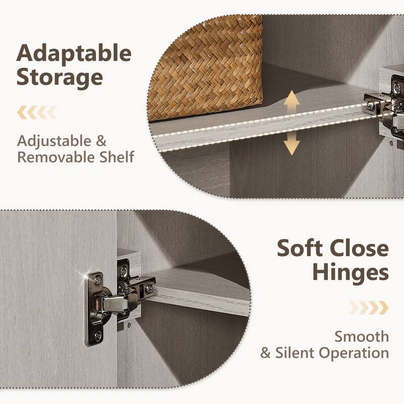 Modern Fluted TV Stand for 80" TV, Media Console, Entertainment Center