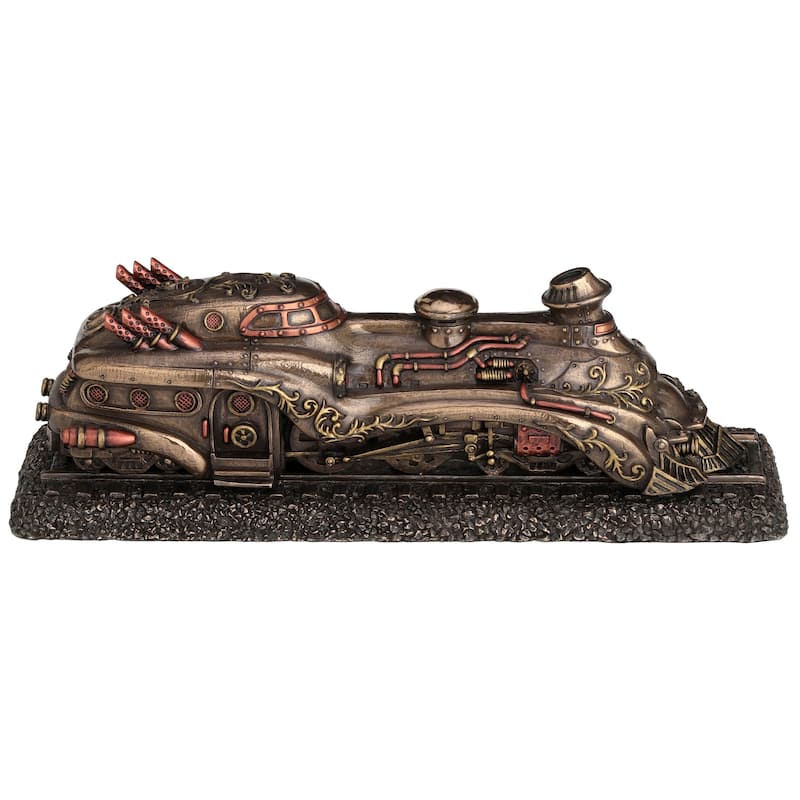 11.22" W STEAMPUNK TRAIN PIONEER ZEPHYR Cold Cast Bronze - 3.27"x11.22"x3.54"
