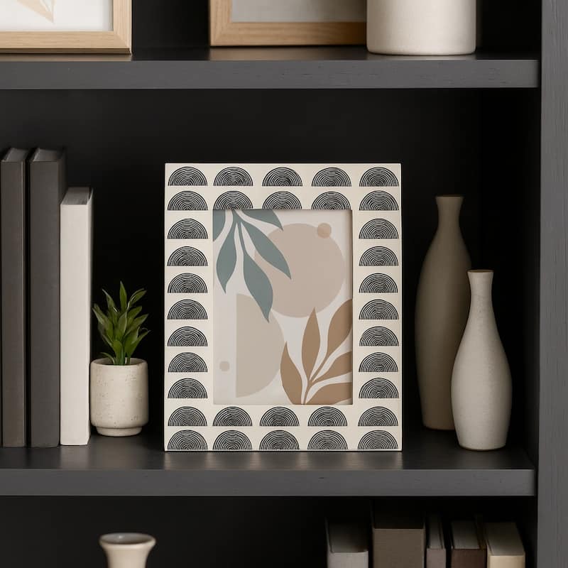 Resin Wood Decorative Arches Photo Frame - Black