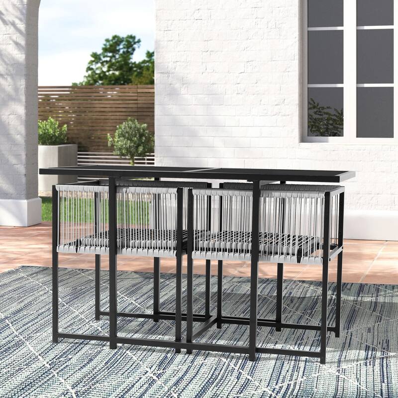 3-Piece PE Rattan Patio Conversation Set