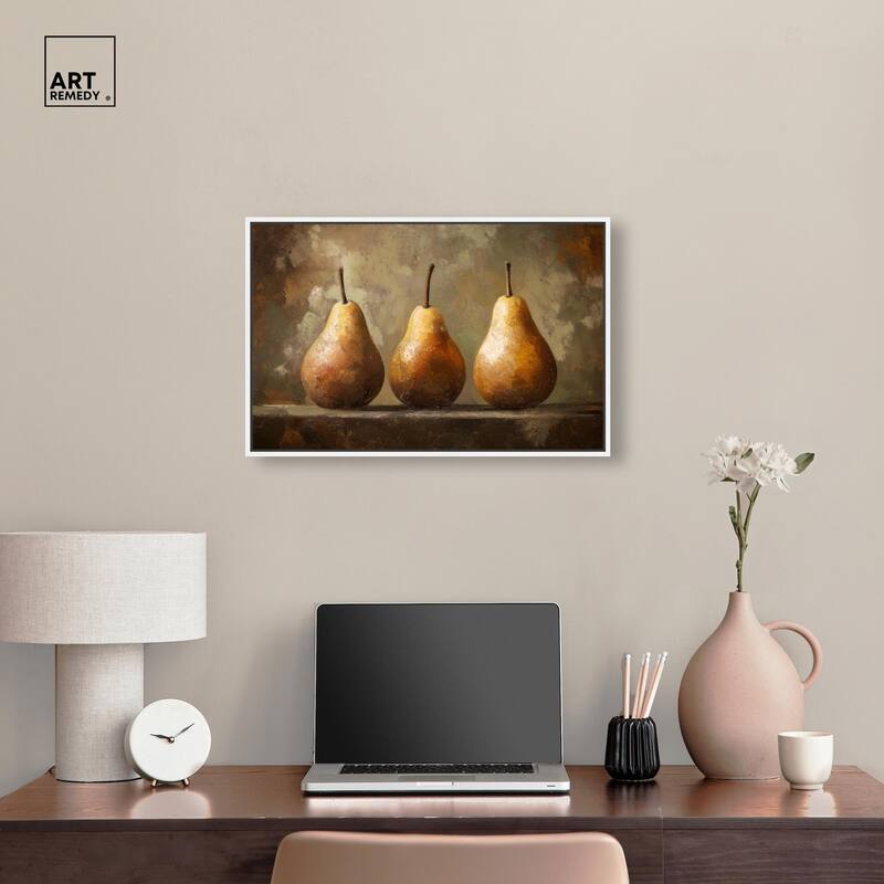 Pear Trio Canvas by Art Remedy
