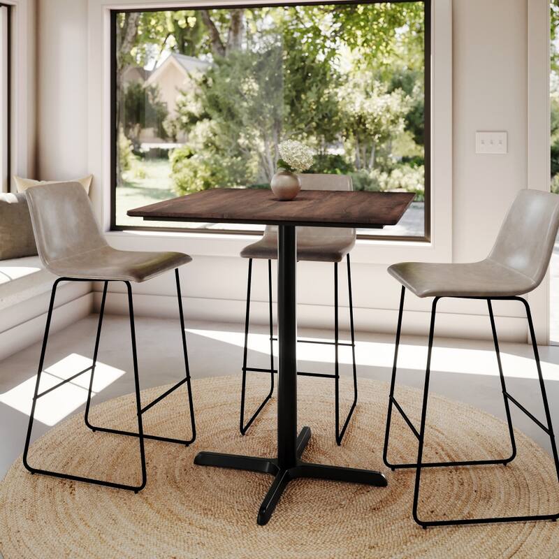 Commercial HPL Tabletop with Bar Height Crisscross Base - 36"W x 36"D x 42"H