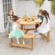 preview thumbnail 2 of 8, Gymax Kids Outdoor Wooden Picnic Table & Bench Set w/Umbrella Hole &