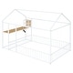 preview thumbnail 16 of 17, Full Size Metal House Bed Frame with Desk Shelves and Charging Ports, Space Saving Design