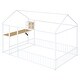 preview thumbnail 16 of 17, White Metal Full Size Floor Bed with Functional Desk, Kids Bed with Storage Shelf