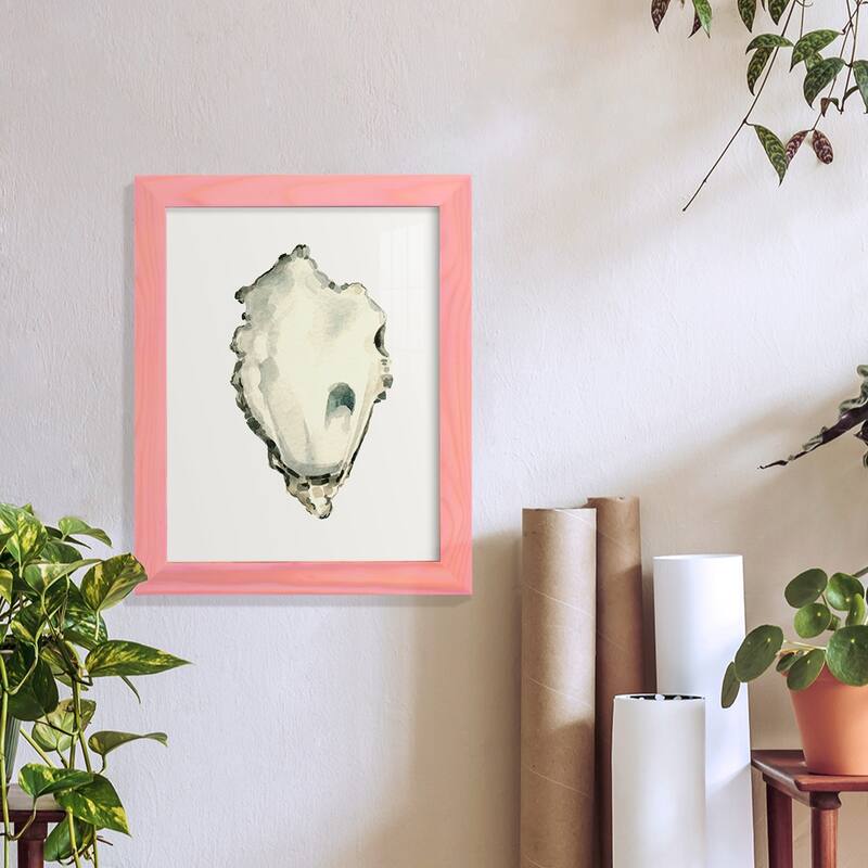 Neutral Oyster Study IV -Framed Print w/glass-Cherry Red