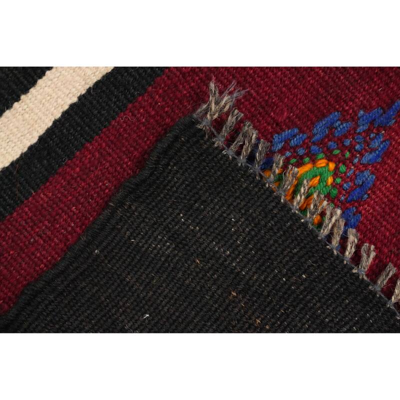 Hand Woven Oriental 100% Wool Carpet Southwestern Tribal Red Kilim Area Rug - 10' 7'' X 5' 10''