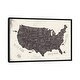 preview thumbnail 1 of 7, iCanvas "USA" by Mike Koubou Framed Black - 26x40