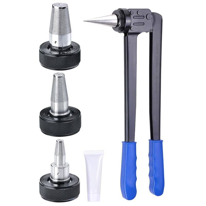 PEX Expansion Tool Kit Tube Expander w/ 1/2" 3/4” 1” Expander Heads Carry Case - One-size - One-size