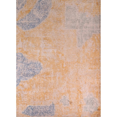 Contemporary Colorful Abstract Area Rug Handmade Wool Carpet - 7'10" X 9'11"
