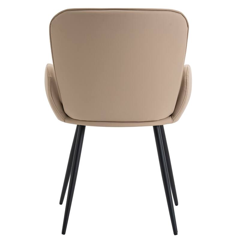 Set of 2 Cat-Scratch Resistant Dining Chairs with Gold Metal Legs