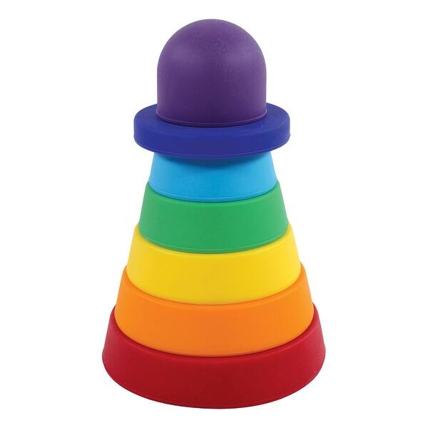 slide 1 of 1, Hudson Baby Silicone Stacking Toy, Rainbow, One Size - Rainbow Rainbow - Toddler