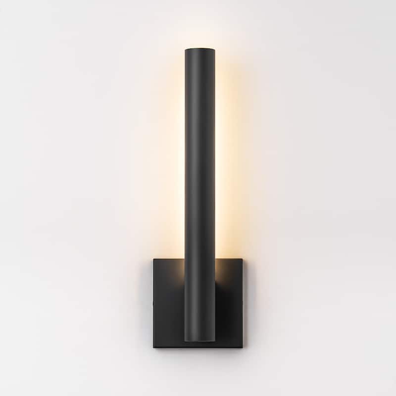Modern Black Metal Linear Wall Light Integrated LED 3000K IP54 Waterproof Outdoor Wall Sconce
