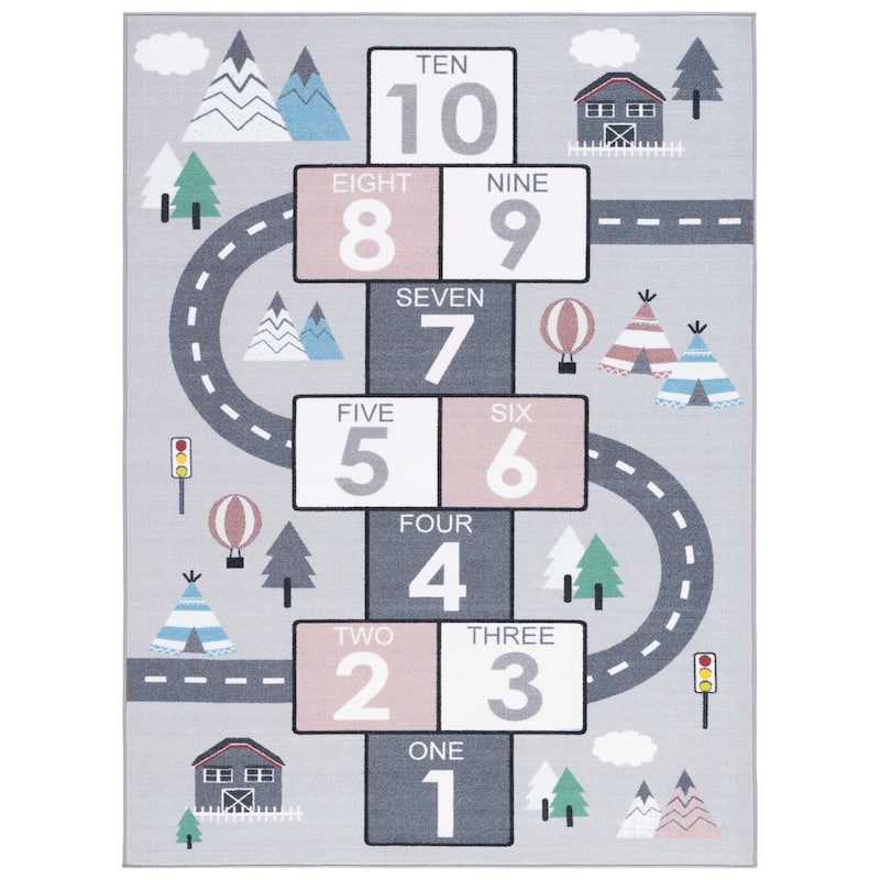 SAFAVIEH Kids Playhouse Machine Washable Slip Resistant Arendine Hopscotch Area Rug