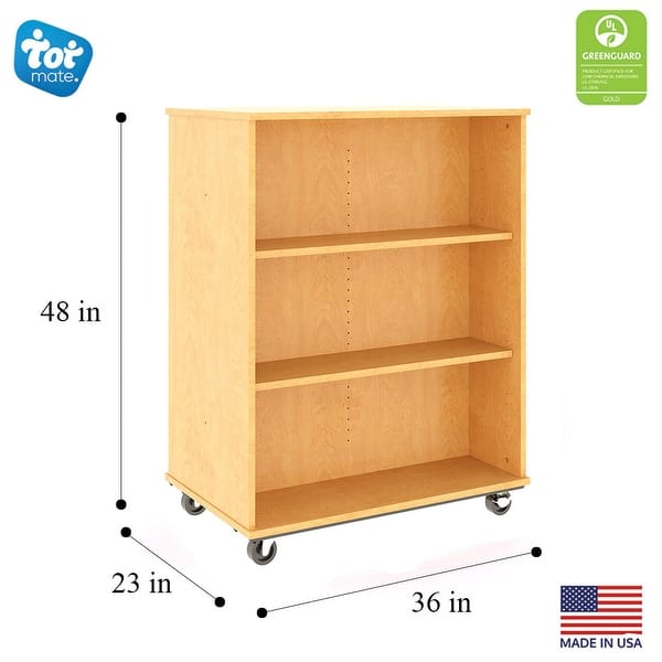 dimension image slide 3 of 4, Tot Mate Double Sided Mobile Bookcase 48H