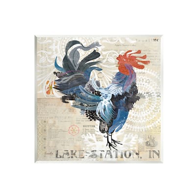 Stupell Industries Retro Rooster Farmhouse Kitchen Wall Plaque Art by Evelia Designs