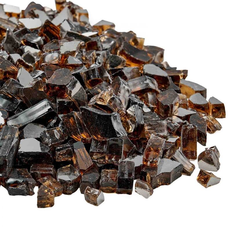 Copper Tempered Crushed Glass Fire Pit Glass Rocks 10 lbs Heat Resistant - 1/2 inch