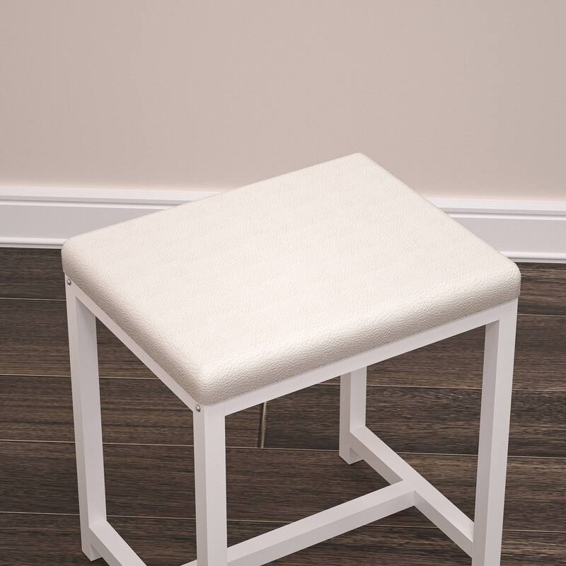 KEONJINN Corner Vanity Desk Set with Lighted Mirror & Matching Chair, Bedroom Storage - White - 56INx47IN