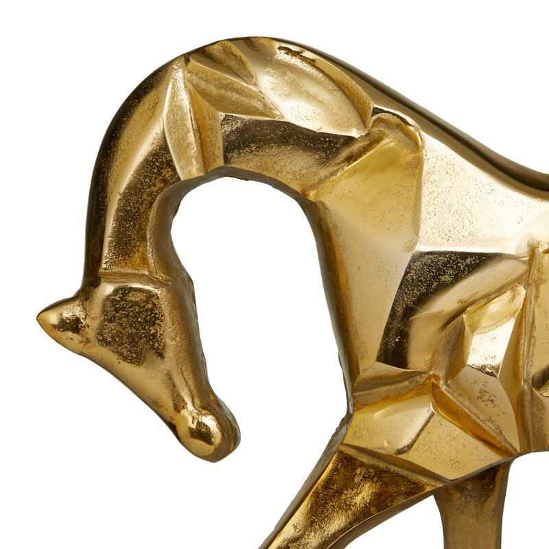 Majestic Aluminum Metal Horse Sculpture - Silver, Gold, Black
