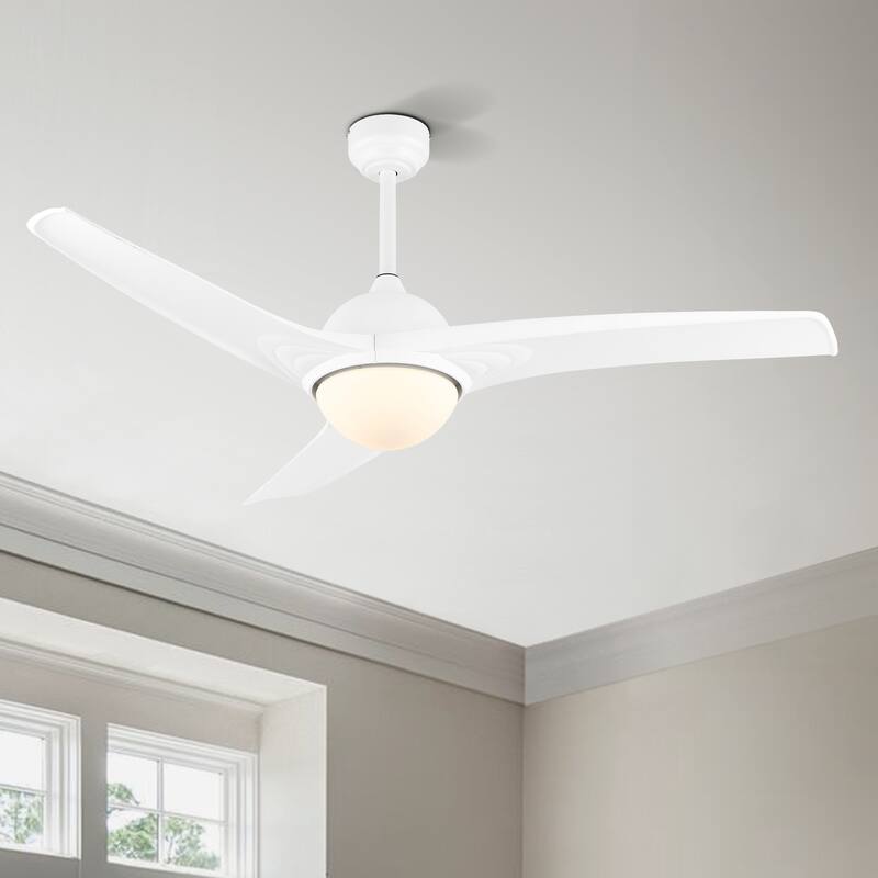 Aviator 52" 1-Light Industrial Iron/Plastic Mobile-App/Remote-Controlled 6-Speed Propeller LED Ceiling Fan, by JONATHAN Y