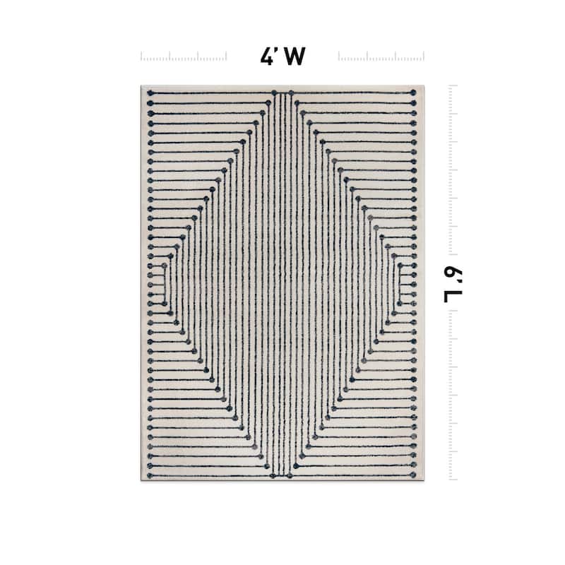 Modern Geometric Durable Area Rug, Pet Friendly for Any Room