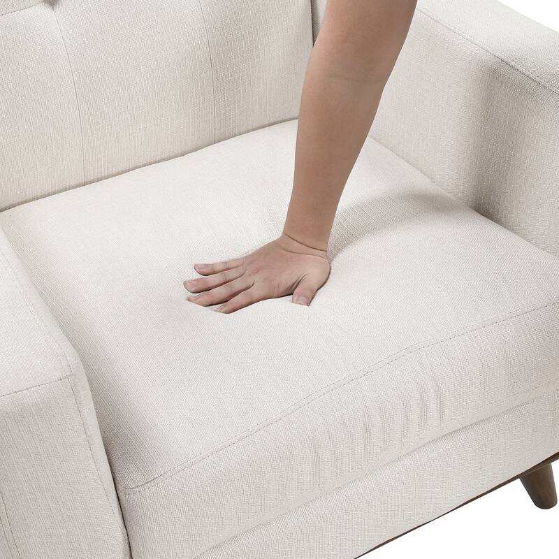 Fremont & Park Everett 35.5" Textured Fabric Accent Chair - Tufted Chair Back