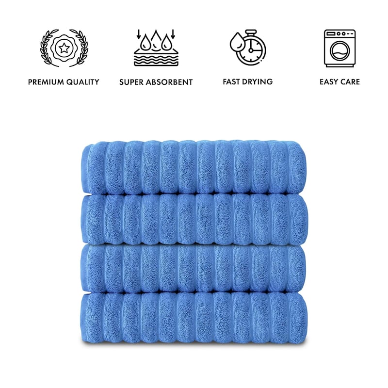Brampton Turkish Cotton 4 Piece Bath Towels Set Heavyweight 27x54"