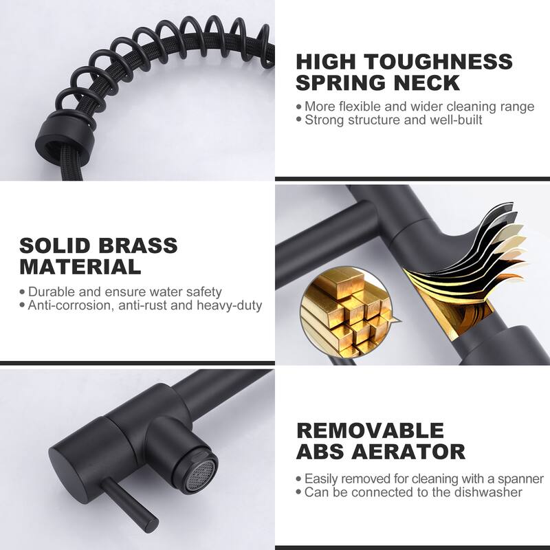 WOWOW Single Handle Pull Down Sprayer Kitchen Faucet with Advanced Spray