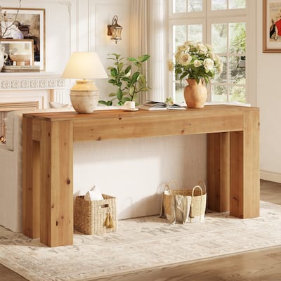 70.87-Inch Solid Wood Console Table for Entryway, Behind Couch - 70.87" L x 13.78" W x 33.46" H