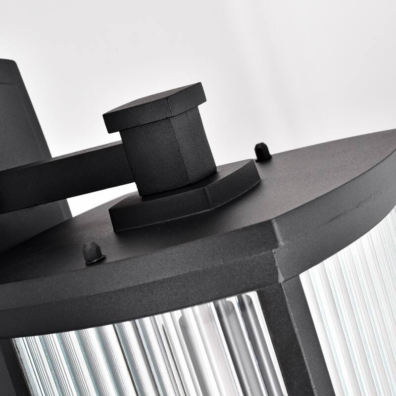 1-light Textured Black Outdoor Wall Lantern